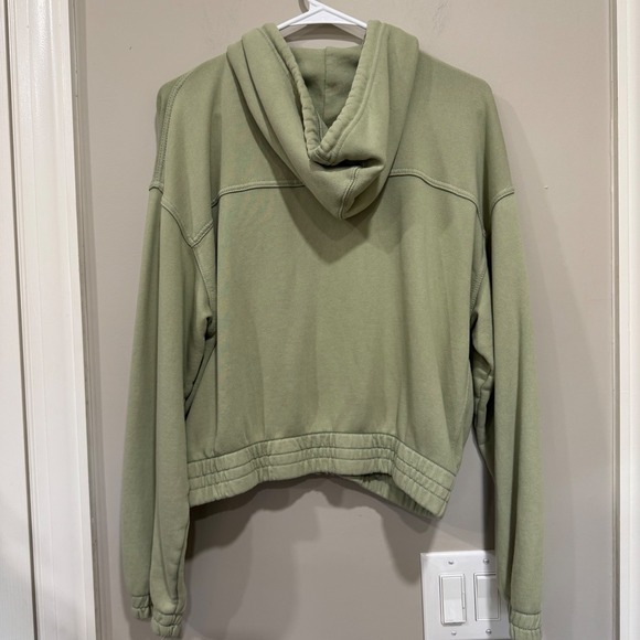 Aerie Full Zip Cropped Hoodie Sage Green M‎ - Picture 5 of 8